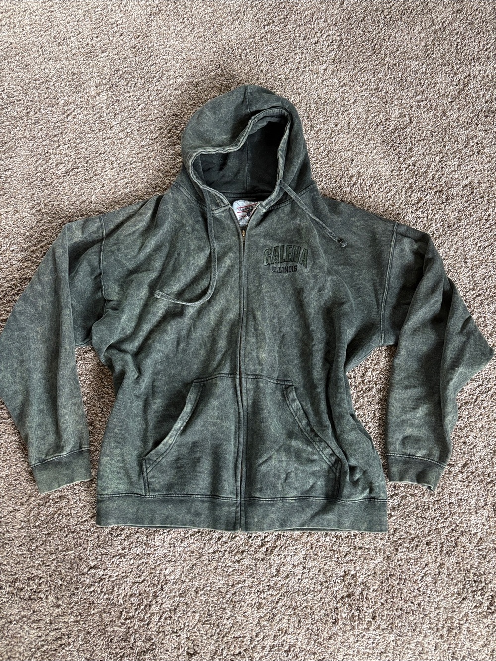 Rag Wear U.S.A Hooded Zip-Up Jacket - Washed Green
